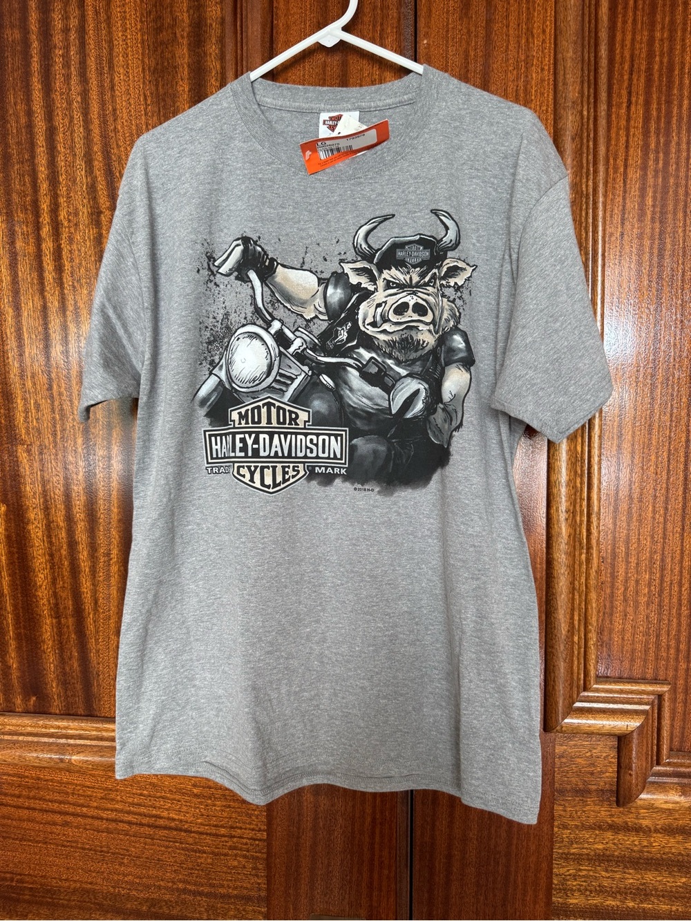 Harley-Davidson Gray Short Sleeve Tee with Motorcycle Graphic